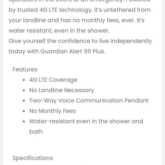 NEW Guardian 911 Alert Plus Model 30711b  No monitoring fees, service charges or - Picture 5 of 5
